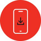 icon of phone with download arrow