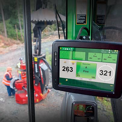 viewing a control screen from the cab